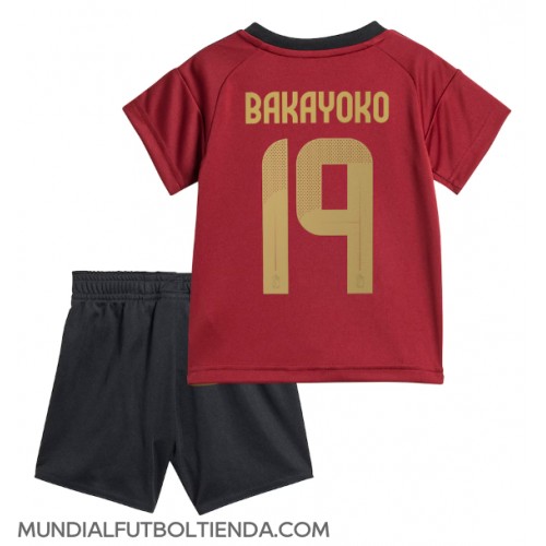 Camiseta Bélgica Johan Bakayoko #19 Primera Equipación Replica Eurocopa 2024 para niños mangas cortas (+ Pantalones cortos)